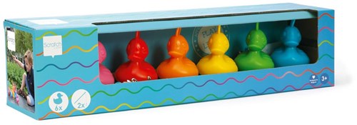 Lot de 6 canards forains SCRATCH - Arc-en-ciel