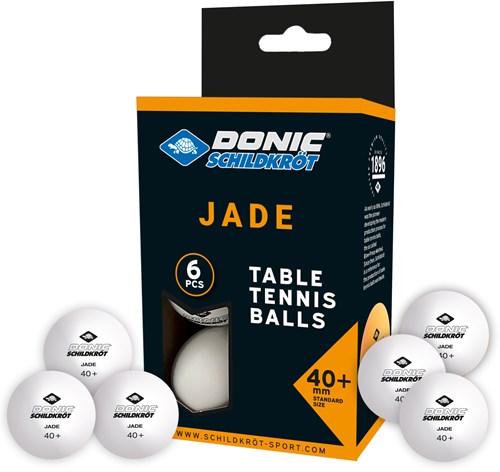 Schildkröt balles de tennis de table Jade blanc 6 pièces qualité Poly 40+
