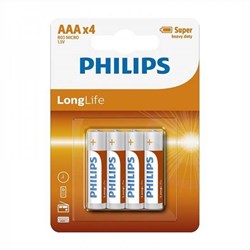 Batterie AAA Philips Long Life 4 pièces - Piles AAA pour jouets