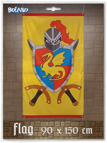Boland drapeau chevalier - grande bannière fête chevaliers & dragons - décoration carnaval-2