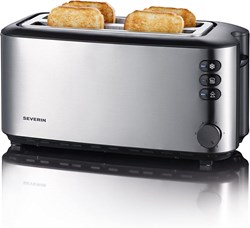 Severin Grille-pain Inox Automatique 4 Tranches 1400W Fente Longue