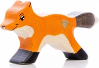 Lilu renard en bois chiot FSC jouet peint à la main 9cm - animaux de la forêt