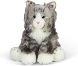 Tobar peluche chat gris jouet doux et moelleux câlin