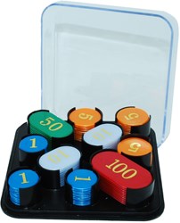 HOT Games set de jetons roulette 100 pièces imprimé doré casino