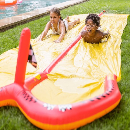 Swim Essentials toboggan aquatique - double piste de course avec arroseur-2