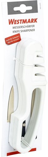 Westmark aiguiseur de couteaux cuisine - aiguiseur ciseaux blanc 18,3 cm - affûtage-2