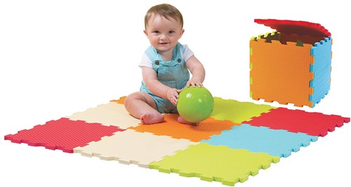 Ludi tapis de jeu mousse bébé 90x90 cm confort couleurs motricité-3
