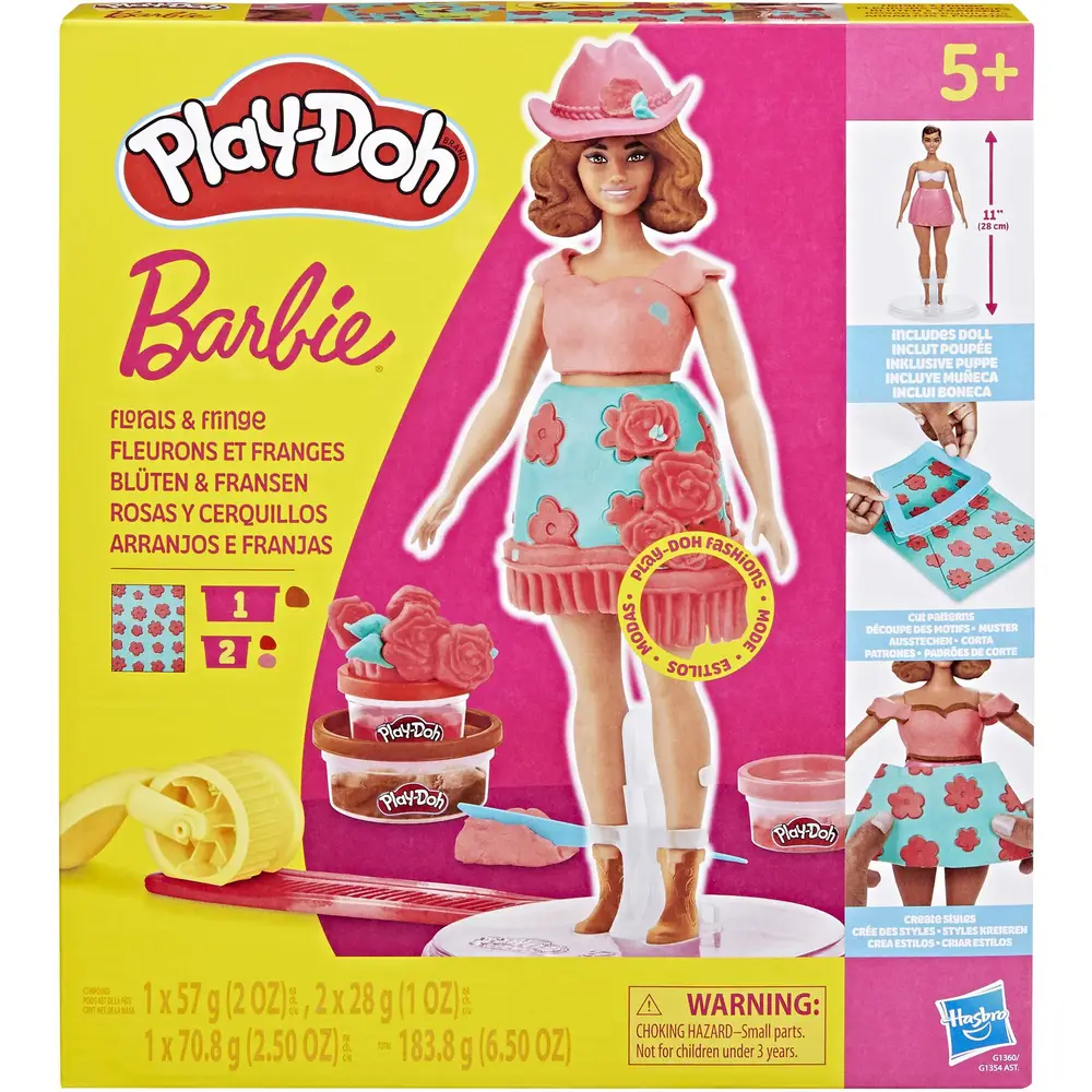 Hasbro Barbie set de pâte à modeler Play-Doh fleurs et franges vêtements de poupée