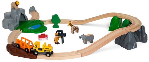 Brio Safari train en bois - coffret train avec animaux-3