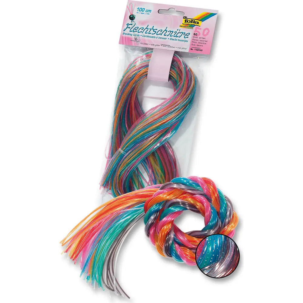 Folia fil scoubidou pailleté set 50 pièces transparent loisirs créatifs