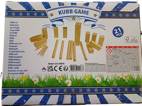 Jeu de Kubb grand bois FSC jeu d'extérieur pour enfants et adultes-3