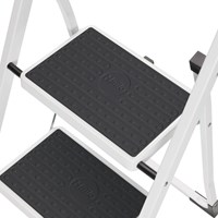 Hailo K45 Keukentrap 2 Treden met Hoge Beugel Wit-3