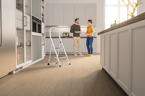 Hailo K45 Keukentrap 2 Treden met Hoge Beugel Wit-2