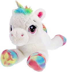 Pluchiez peluche licorne blanche allongée 80 cm jouet