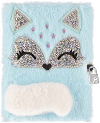 Lobbes journal en peluche avec cadenas A5 motif renard bleu