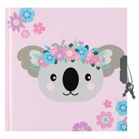 Lobbes journal koala pastel avec cadenas 13,5x13,5cm pour enfants