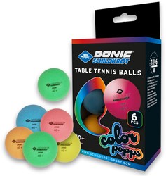 Schildkröt balles de tennis de table Color Popps poly 40+ qualité 6 pièces colorées