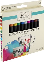 Feutres Verre et Porcelaine - Set de Marqueurs Créatifs 12 Couleurs pour Enfants et Adultes