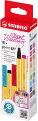 Stabilo set de bureau feutres point 88 18 couleurs dessin créatif