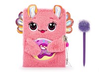 Dream Pop journal axolotl peluche avec cadenas et pompons rose-3