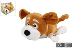 Chien en peluche roulant avec son 28cm jouet blanc doudou