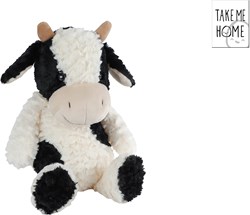 Take Me Home vache en peluche jouet câlin 30cm noir multicolore