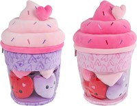 Van Manen peluche glace doudou avec cœurs - Fluffy Menu 36cm jouet-2