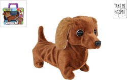 Take Me Home chien en peluche teckel 19cm jouet chien marron