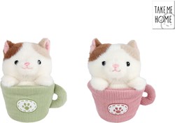 Take Me Home peluche chat tasse 18cm jouet cadeau enfant