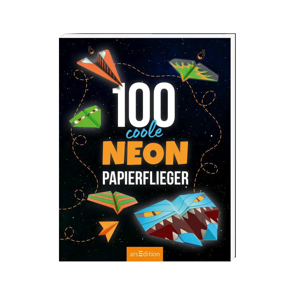 ars Edition livre créatif Avions en papier néon 100 feuilles enfants