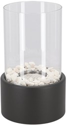 Esschert Design cheminée de table ronde bioéthanol noire intérieur extérieur
