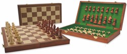 HOT Games Coffret d'échecs pliable en bois incrusté 40 cm