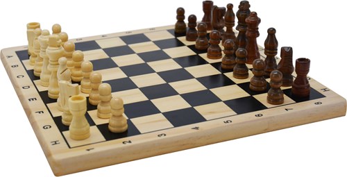 HOT Games Jeu d'échecs en bois imprimé 29x29 cm.