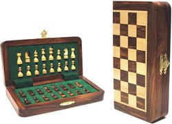 HOT Games jeu d'échecs magnétique en bois de voyage 19x9cm
