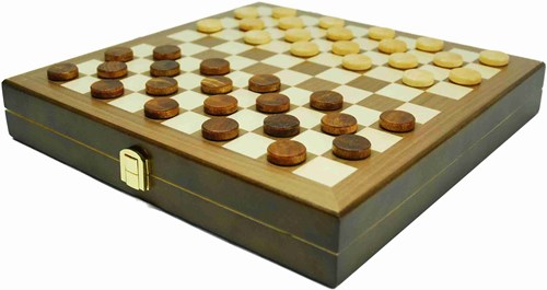 HOT Games échecs dames backgammon cassette en bois 29x29cm classique-3