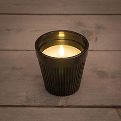 Anna's Collection bougie LED extérieure noire en pot Ø11cm H11cm ambiance jardin