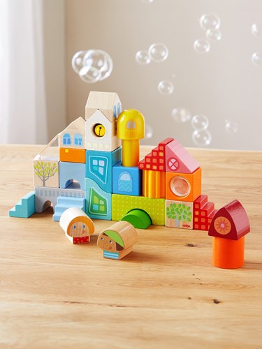 Haba blocs de construction en bois ville - jouet coloré 28 pièces-2