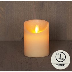 Anna's Collection bougie LED pilier - ivoire rustique - 7,5x10cm - flamme mouvante