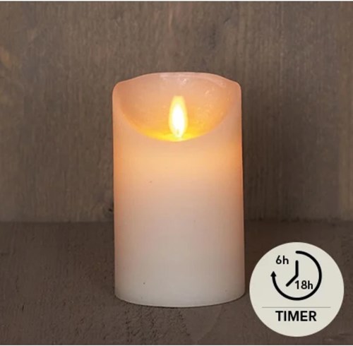 Anna's Collection bougie LED pilier ivoire - bougie en cire avec flamme mobile 12,5 cm