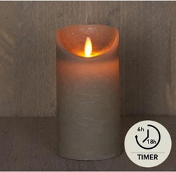 LED Rustiek stompkaars taupe 7,5x15cm