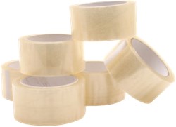 6 rouleaux de ruban d'emballage transparent 66 m*50