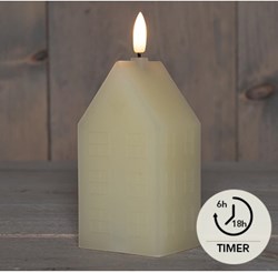 Anna's Collection bougie LED maison cire flamme 3D ivoire 5x6x15cm lumière d'ambiance
