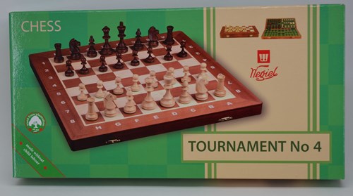 HOT Games jeu d'échecs bois Tournament 4 acajou-frêne 41x20cm-2