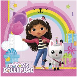 Serviettes Gabby's Maison Magique rose 20 pcs papier FSC anniversaire