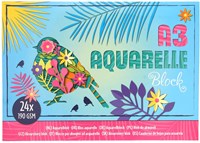 Bloc aquarelle peinture créative format A3 24 feuilles papier