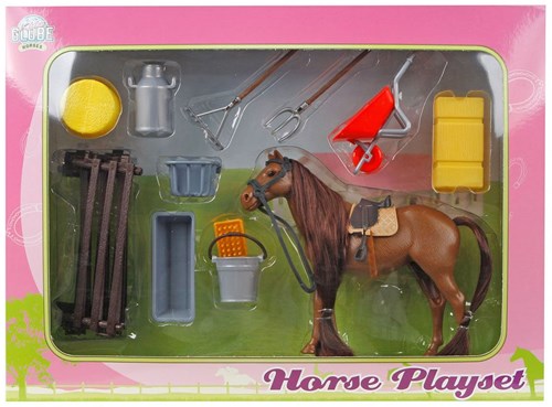 Kids GLOBE set de cheval jouet avec accessoires 13cm - plaisir de jeu