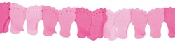 Folat guirlande en papier pieds de bébé roses - décoration 6 mètres
