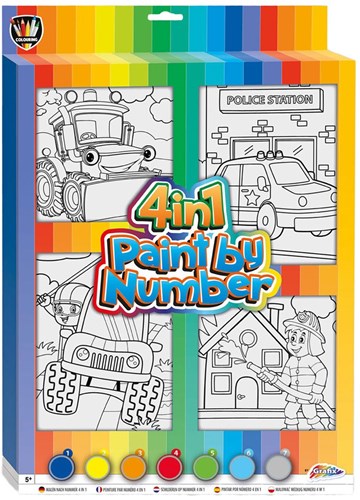 Creative Craft Group peinture par numéros véhicules coffret créatif pour enfants
