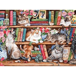 Gibsons puzzle chat Puss Back in Books 1000 pièces animaux