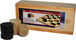 HOT Games pions de dames coffret bois 32 mm set de jeu luxe